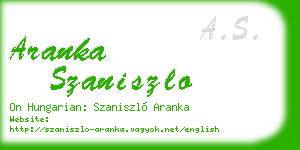 aranka szaniszlo business card