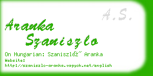 aranka szaniszlo business card